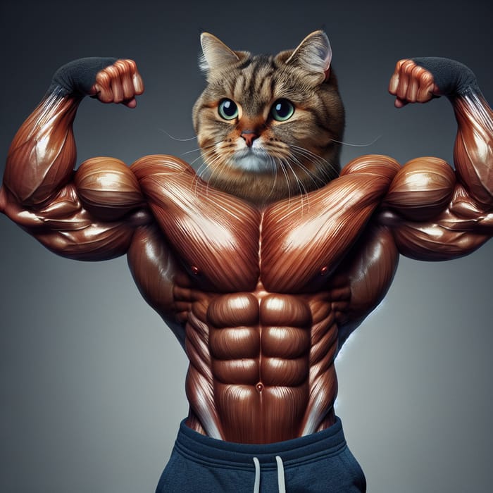 Muscular Cat - Fitness Enthusiast