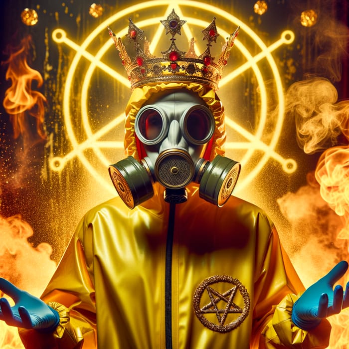 Vivid Scientist in Gas Mask and Yellow Suit with Crown Vivid Scientist in Gas Mask and Yellow Suit with Crown