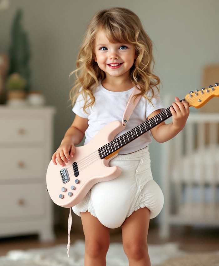 Taylor Swift as a Cute Toddler with a Toy Guitar Taylor Swift as a Cute Toddler with a Toy Guitar