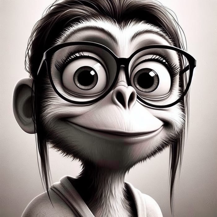 Funny Monkey with Glasses