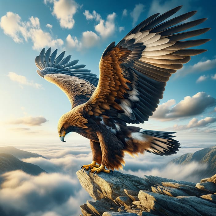 Majestic Eagle on Cliff Edge