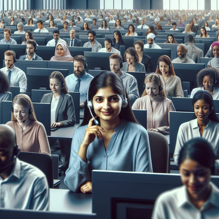 Lady in Call Center with Global Team: Embracing Diversity in Modern Workplace