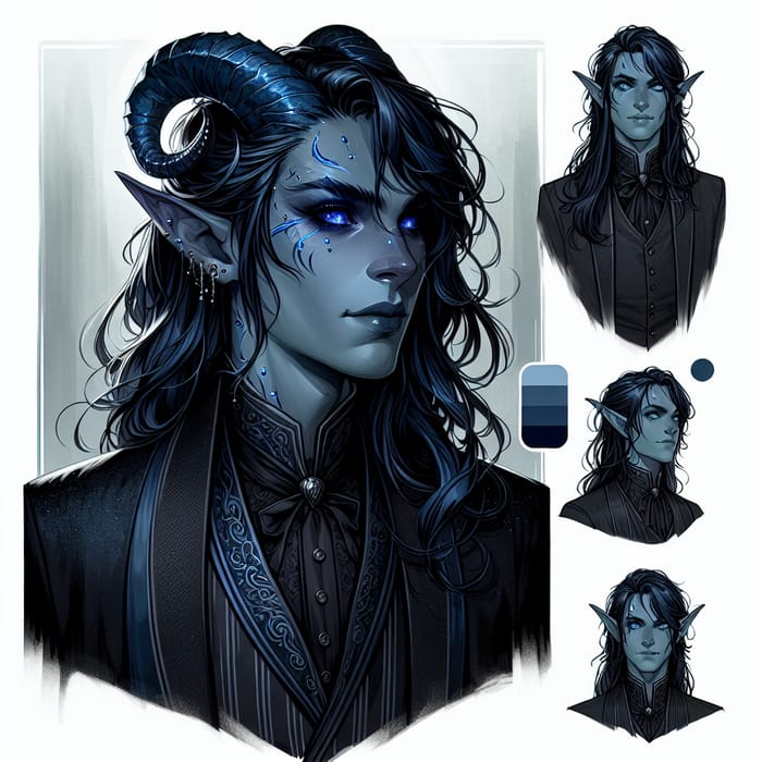 Enigmatic Tiefling Character Art | Supernatural D&D Design