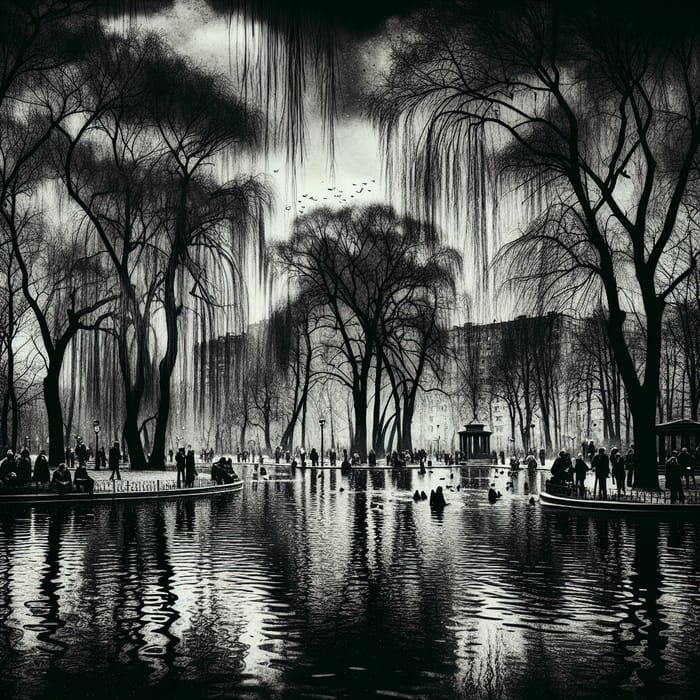 Patriarch's Ponds Moscow - Noir Style Daytime Scene