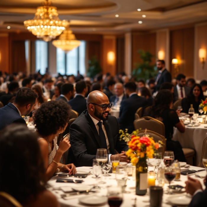 Diverse Networking Event in Elegant Ballroom