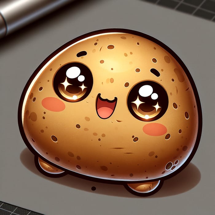 Adorable Baby Potato Illustration - Delightful Expression