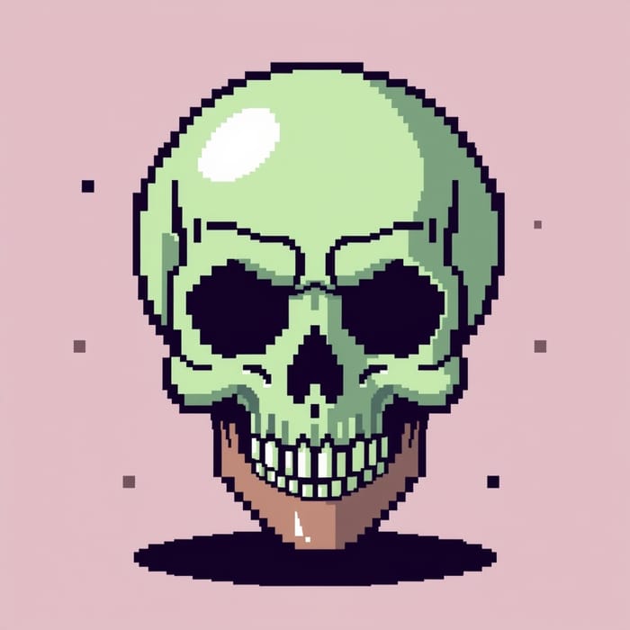 Retro 8-Bit Pixel Art Skull Design