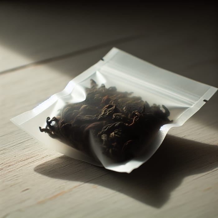 Oolong Tea Sachet on Wooden Table