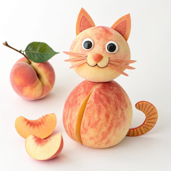 Cat Made of Peaches - A Fruity Feline Creation