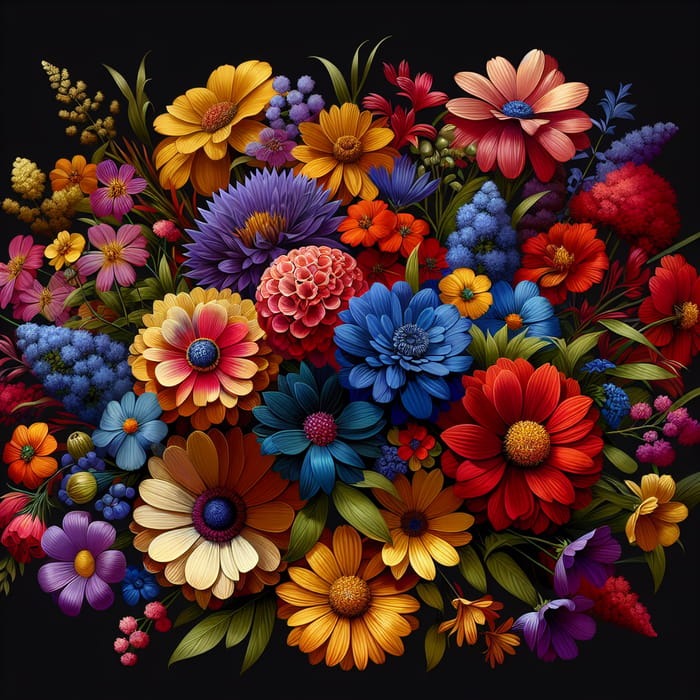 Vibrant Floral Digital Painting - Nature's Beauty