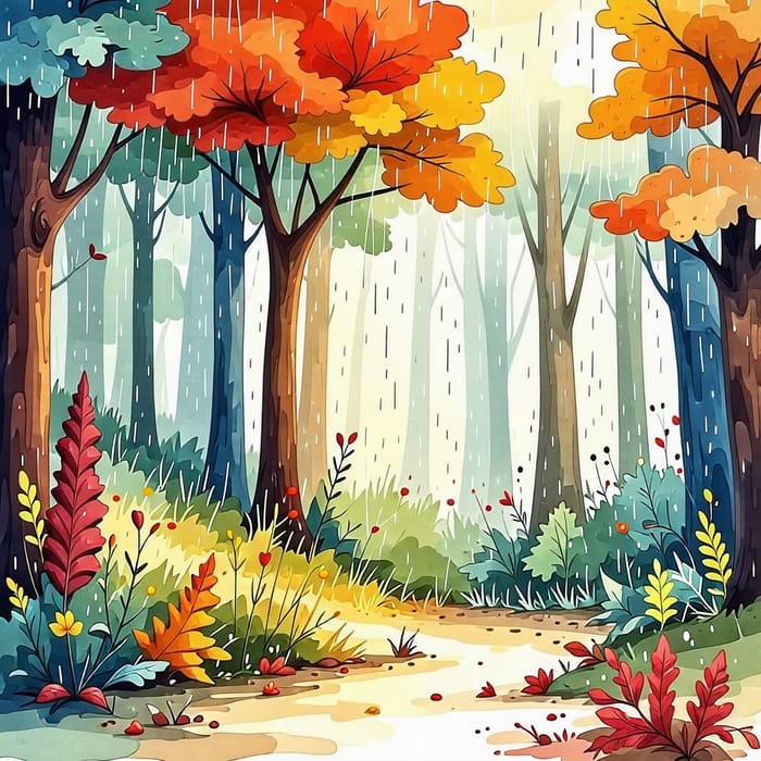 Whimsical Forest Scene Illustration | Fantasy Art