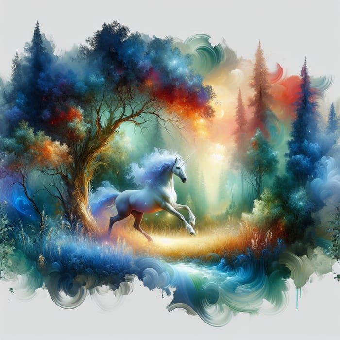 Enchanting Unicorn Forest | Whimsical Digital Artistry