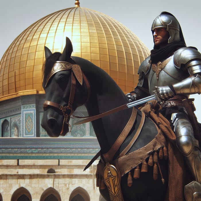 Arab Knight Saladin Riding in Jerusalem