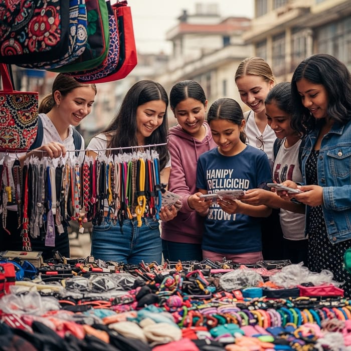 Girls Shopping from Ishwamita Bags & Accessories in Dharan, Nepal Girls Shopping from Ishwamita Bags & Accessories in Dharan, Nepal