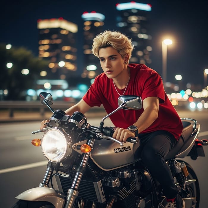 Kim Taehyung Riding Motorcycle at Night | Bold and Stylish Kim Taehyung Riding Motorcycle at Night | Bold and Stylish