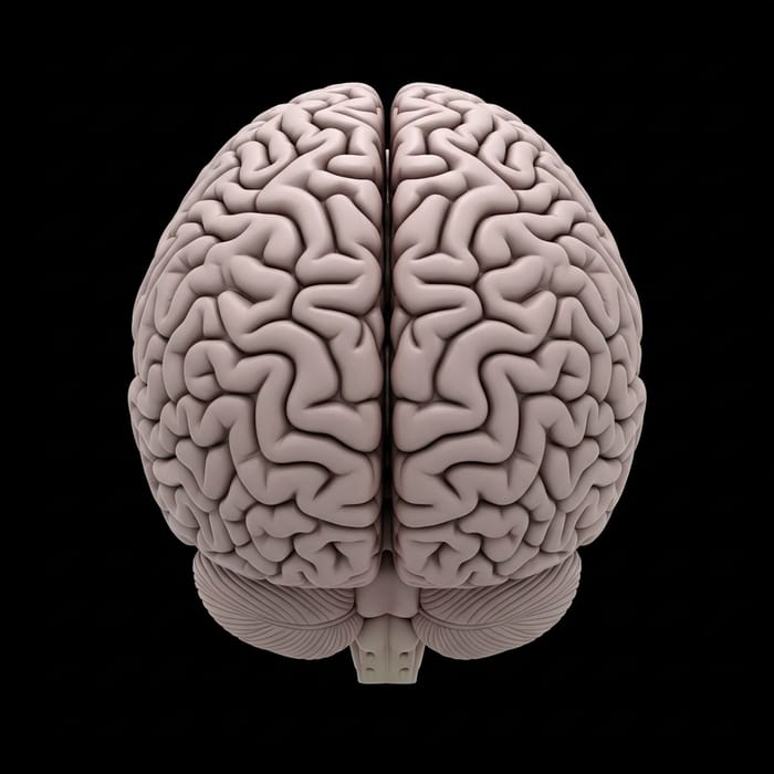 Human Brain Anatomy in Soft Pink and Gray Palette