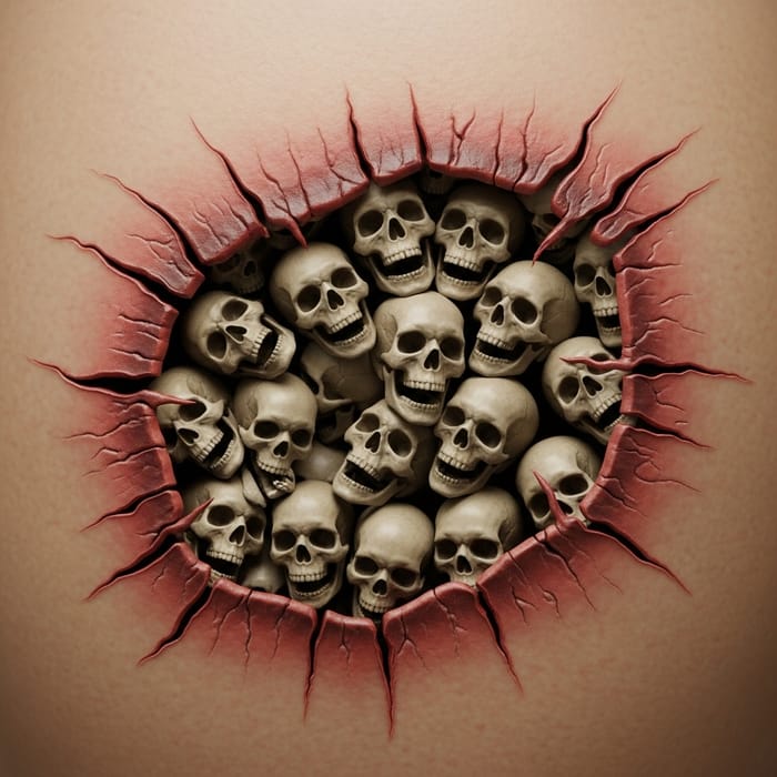 Skull Shapes in Wound Artwork Skull Shapes in Wound Artwork