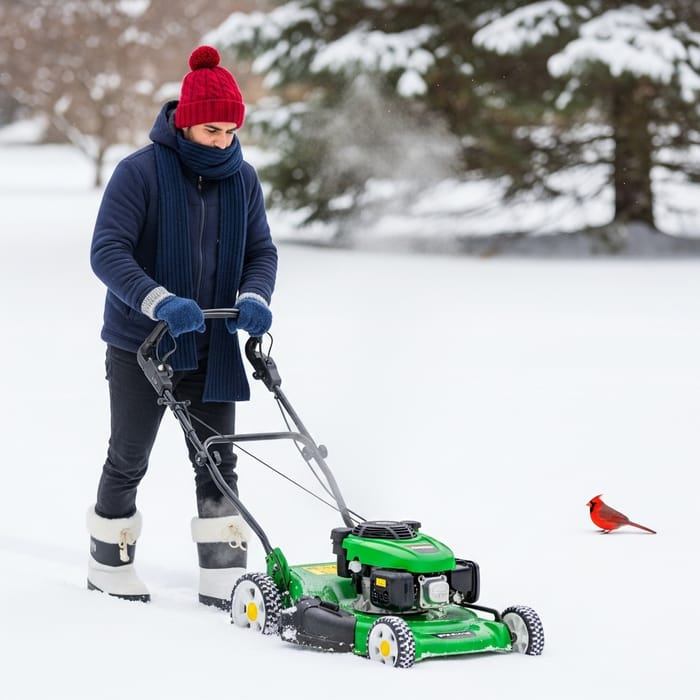 Snow Mowing: Stunning Winter Scene Snow Mowing: Stunning Winter Scene