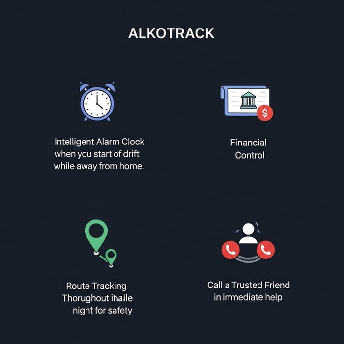 ALKA-TRACK Smart Alarm, Financial Control, Route Tracking & Safety Call Feature