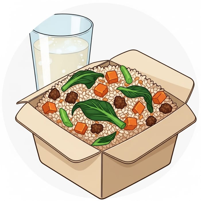 Energetic Rice Box Chaofan with Carrots and Kangkong Energetic Rice Box Chaofan with Carrots and Kangkong