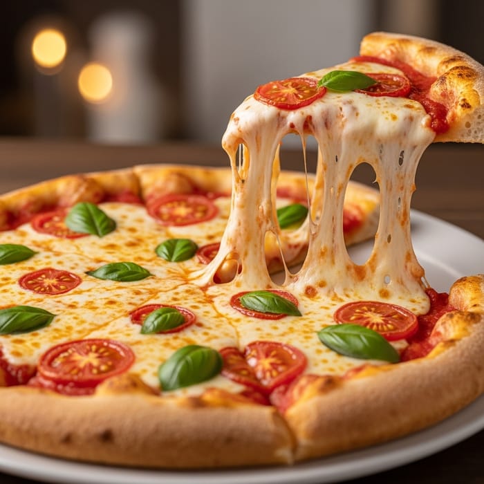 Delicious 3D Pizza - Fresh Slice and Stretchy Cheese
