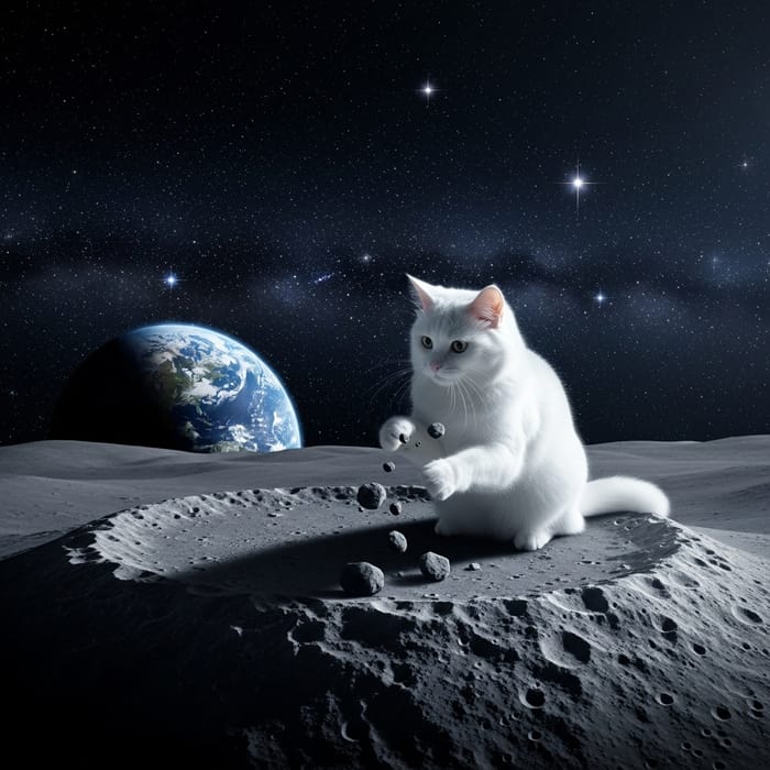 Cat Moon Play | Scenic Lunar Scene Cat Moon Play | Scenic Lunar Scene