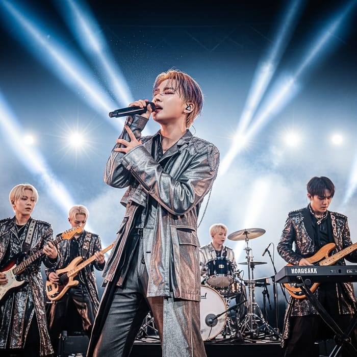 Passionate Korean Idol Performing on Stage Passionate Korean Idol Performing on Stage