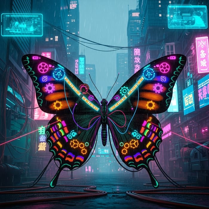 Cyberpunk Butterfly Image
