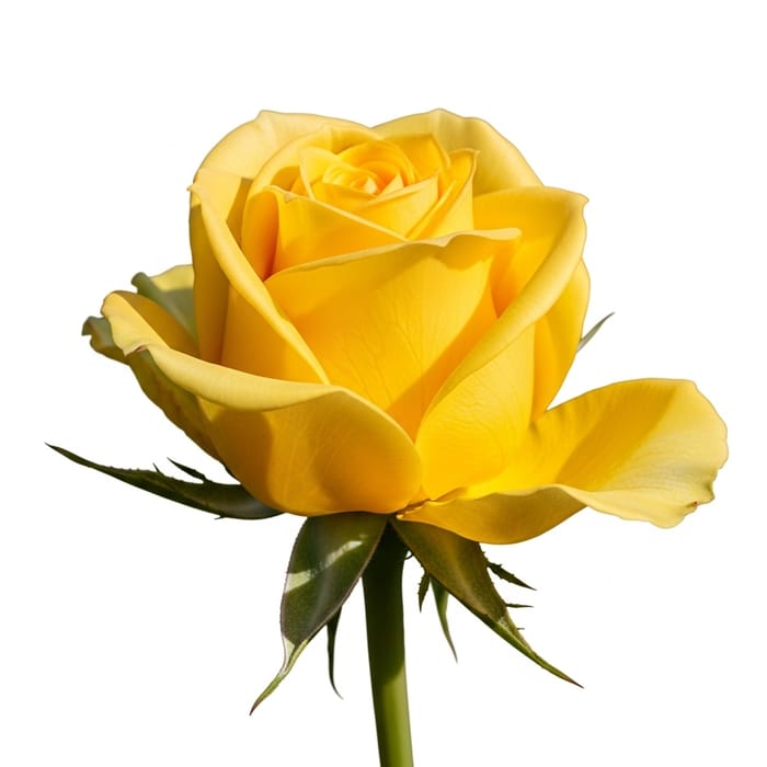 Lush Yellow Rose Bud in Full Bloom Lush Yellow Rose Bud in Full Bloom