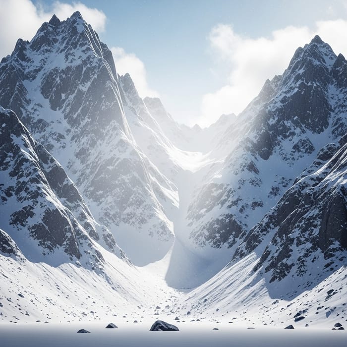 Snow-Covered Mountains | Majestic Wintry Landscape