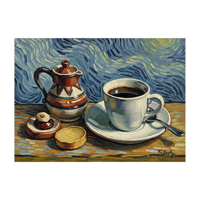 Van Gogh Style Coffee Cup Painting Van Gogh Style Coffee Cup Painting