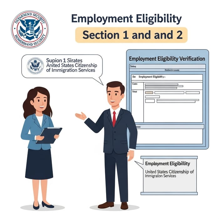 Employment Eligibility Verification: Sections 1 & 2 Guide by DHS and USCIS