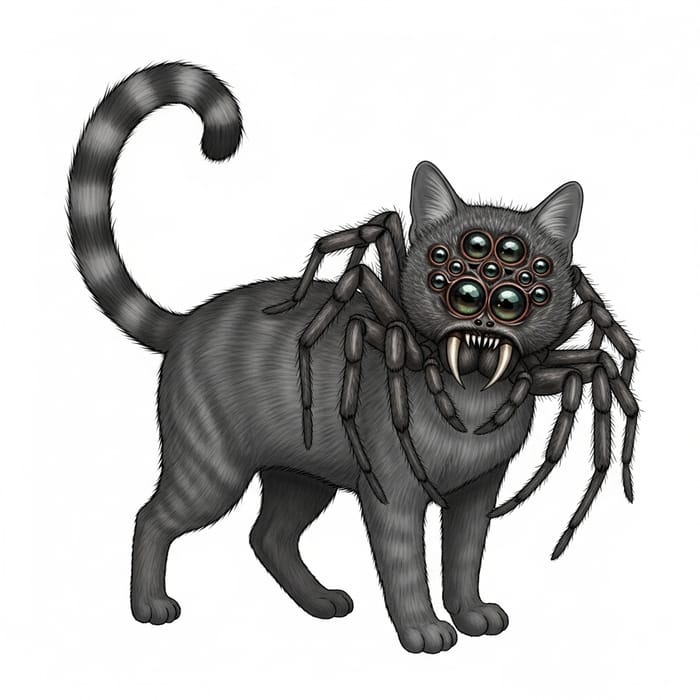 Spider-Head Cat: Mysterious Hybrid Creature