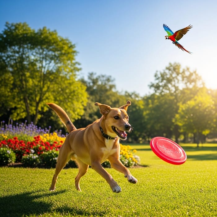 Cute Dog Playing in the Park