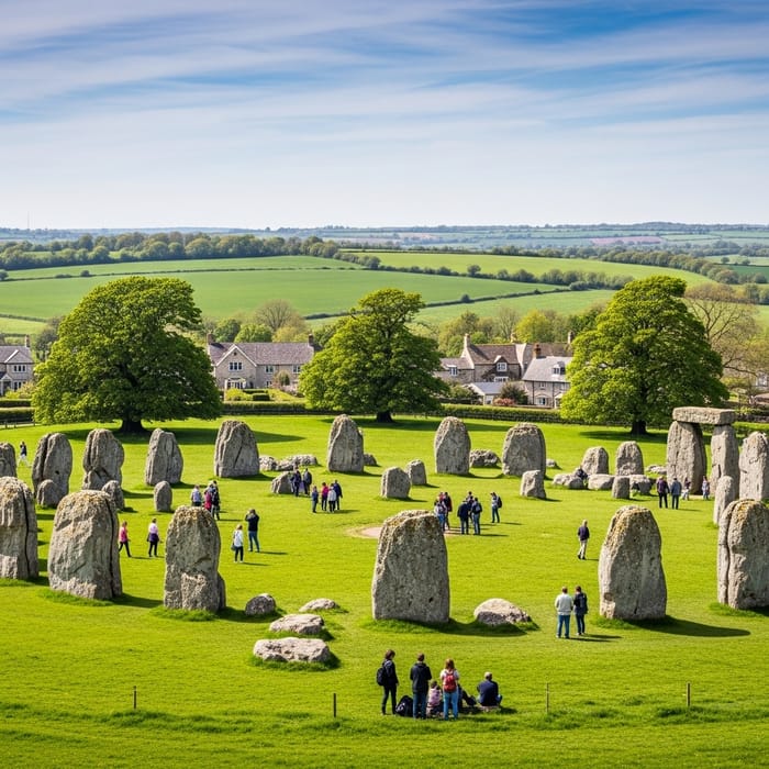 Avebury in Wiltshire, England - Panoramic View Avebury in Wiltshire, England - Panoramic View