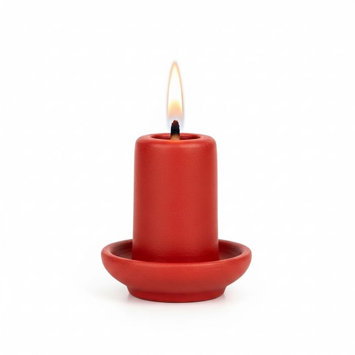 Vintage Red Clay Oil Lamp with Floating Flame - Handcrafted Design Vintage Red Clay Oil Lamp with Floating Flame - Handcrafted Design