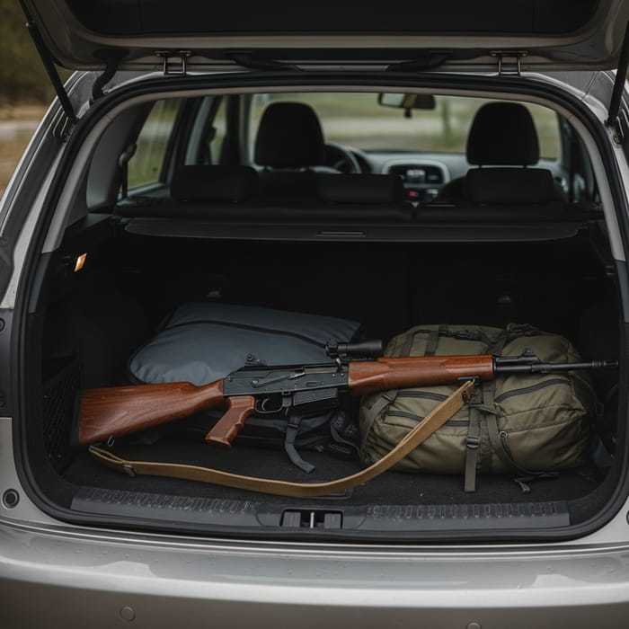 Rifle Stored Safely in Vehicle Trunk | Stealthy Setup