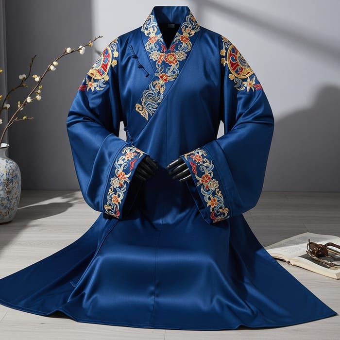 Men's Chinese Robe with Western Accents