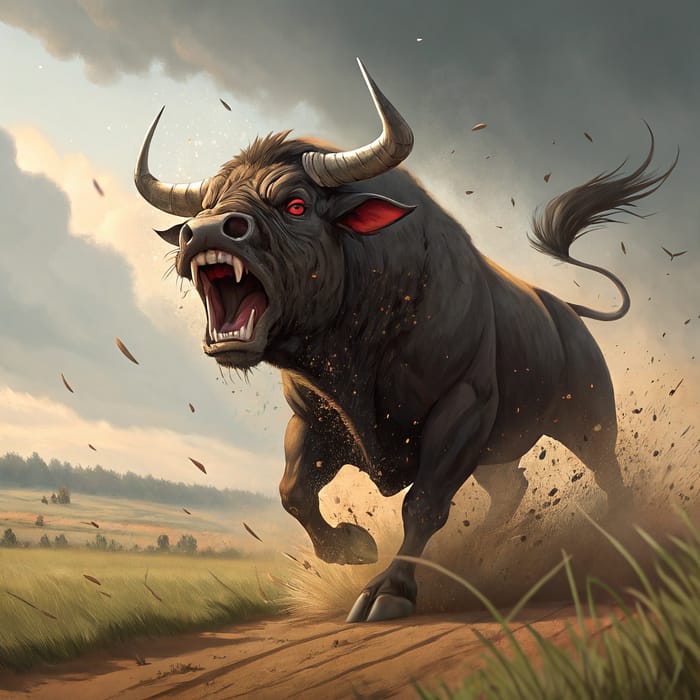 Angry Bull Illustration - Dynamic Artwork