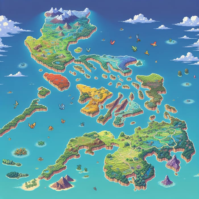 Pokémon Map Inspired by Philippines: Tropical Landscapes & Creatures