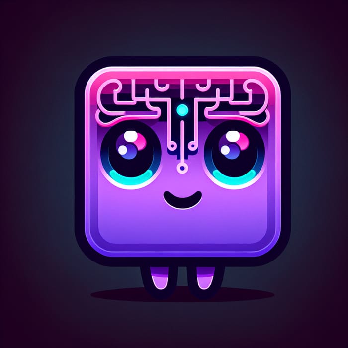 Neon Cartoon AI Character: Witty & Optimistic