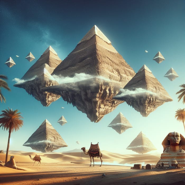 Giza Pyramids Flying: A Fantastical Vision Giza Pyramids Flying: A Fantastical Vision