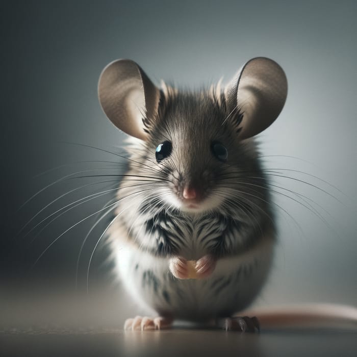 Cute Mouse with Cheese - Curious Rodent Image