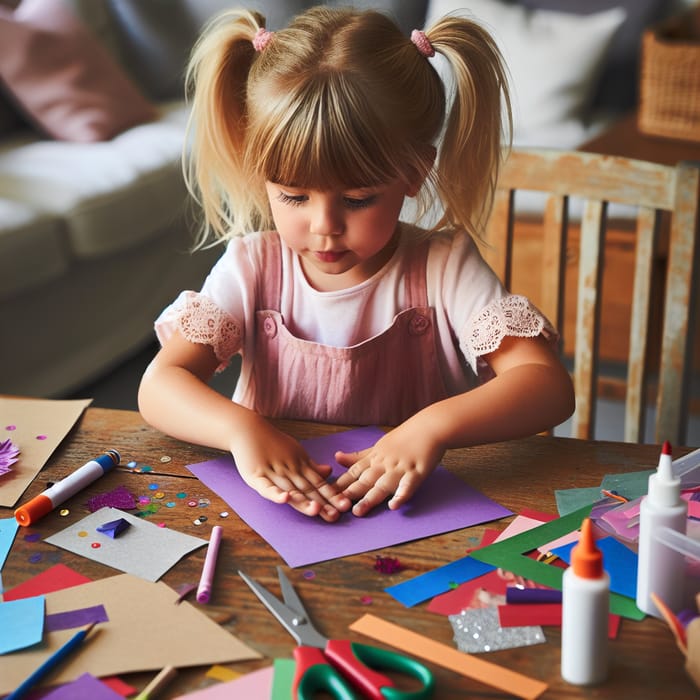 5-year-old Girl Crafting | Creative Arts and Crafts for Kids