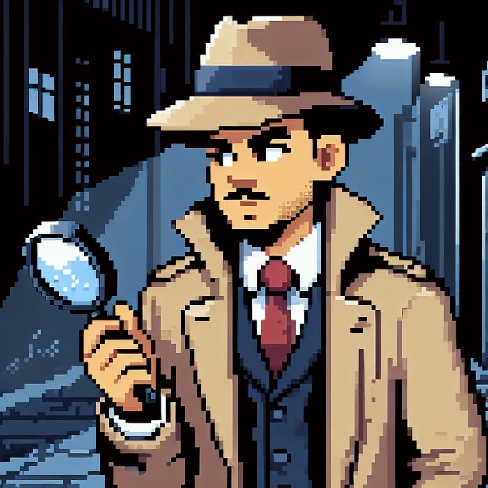 Colorful Pixel Detective Character