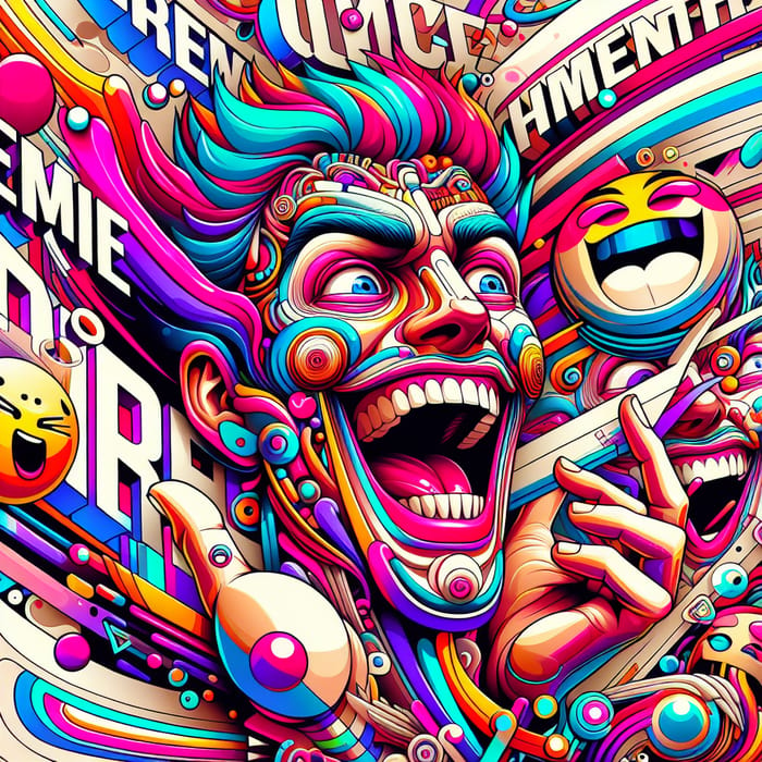 Vibrant Meme-Inspired Illustration: Bold & Playful Style