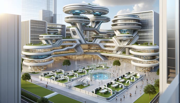 Futuristic School Building with Advanced Architecture