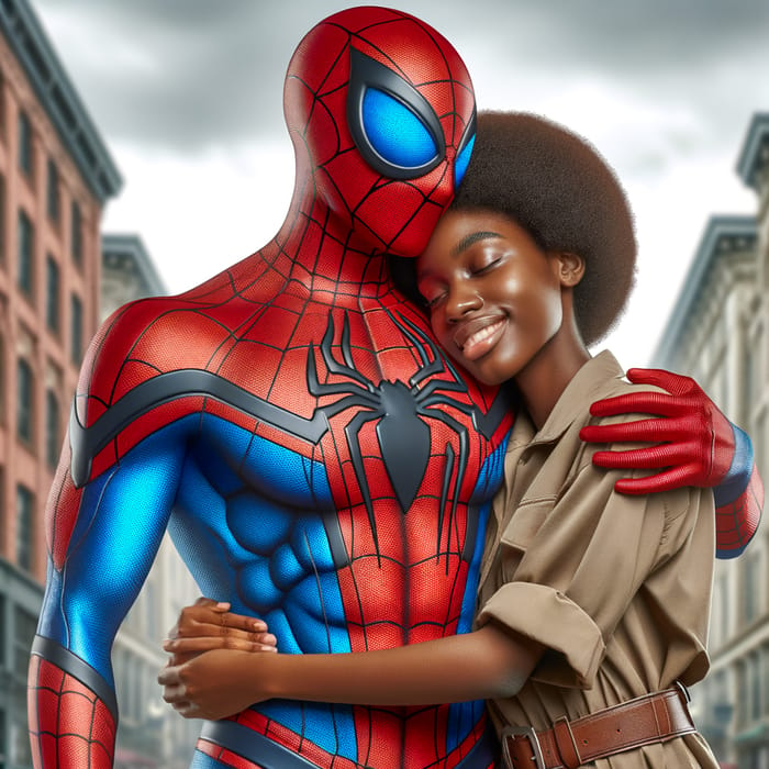 Heroic Love: A Dark Girl and Spider-Man's Embrace