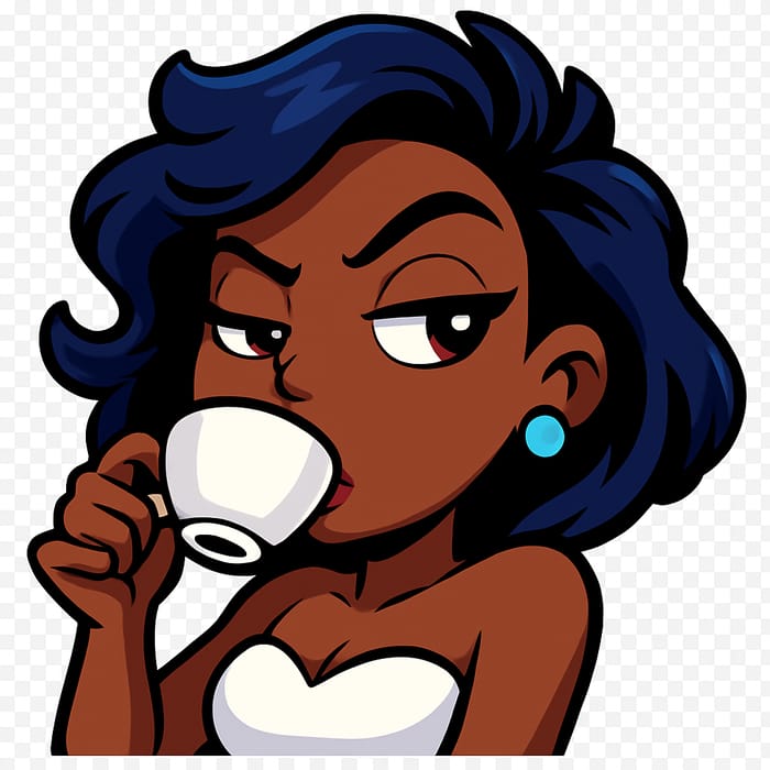 Stylized Blue Hair Emote for Twitch