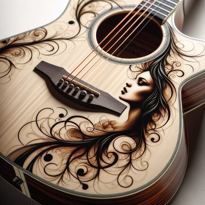 Nude Woman Art Acoustic Guitar | Unique Guitar Design